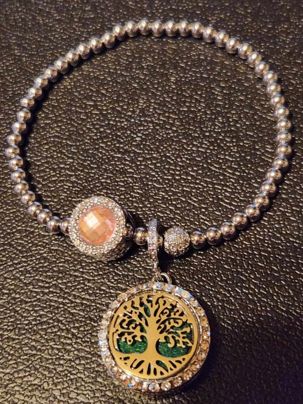 Pink Tree of Life Essential Oil Diffuser Bracelet